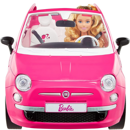 Barbie Fiat 500 med docka - Rosa